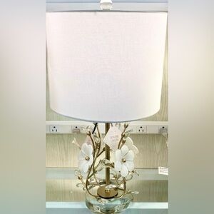 Rachel Zoe Small Floral Glass Lamp New with tags
